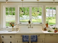 Vintage Cottage Kitchen with Plate Rack Shelves