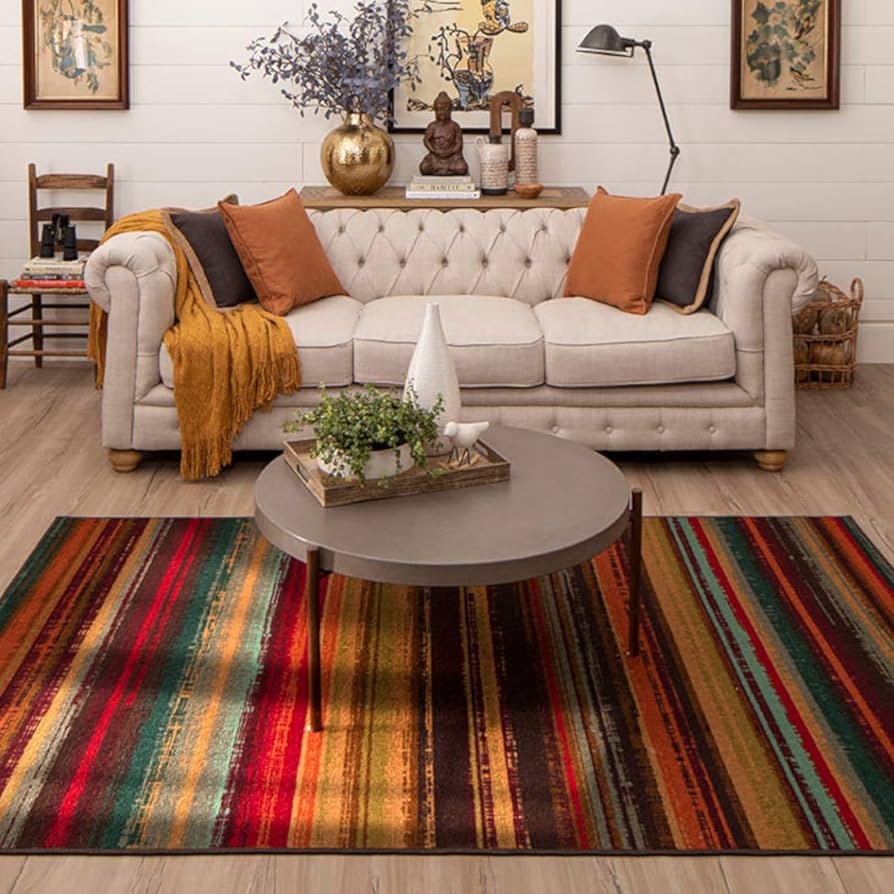 8. Mohawk Home Avenue Stripe Indoor/Outdoor Rug