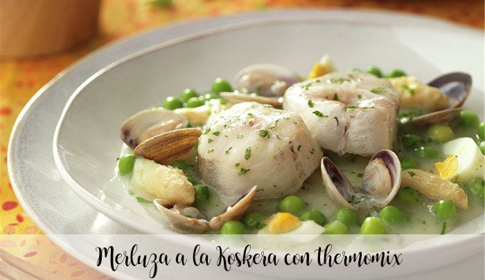 Merluza a la koskera con salsa de vieiras