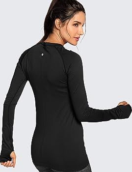 CRZ YOGA Women's Seamless Athletic Long Sleeve Shirt
