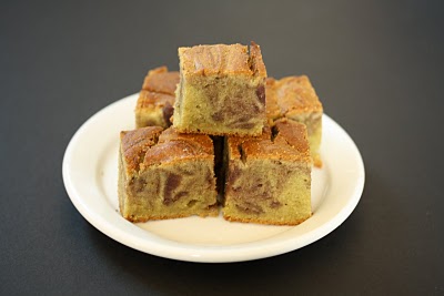 Matcha Red Bean Mochi Cake