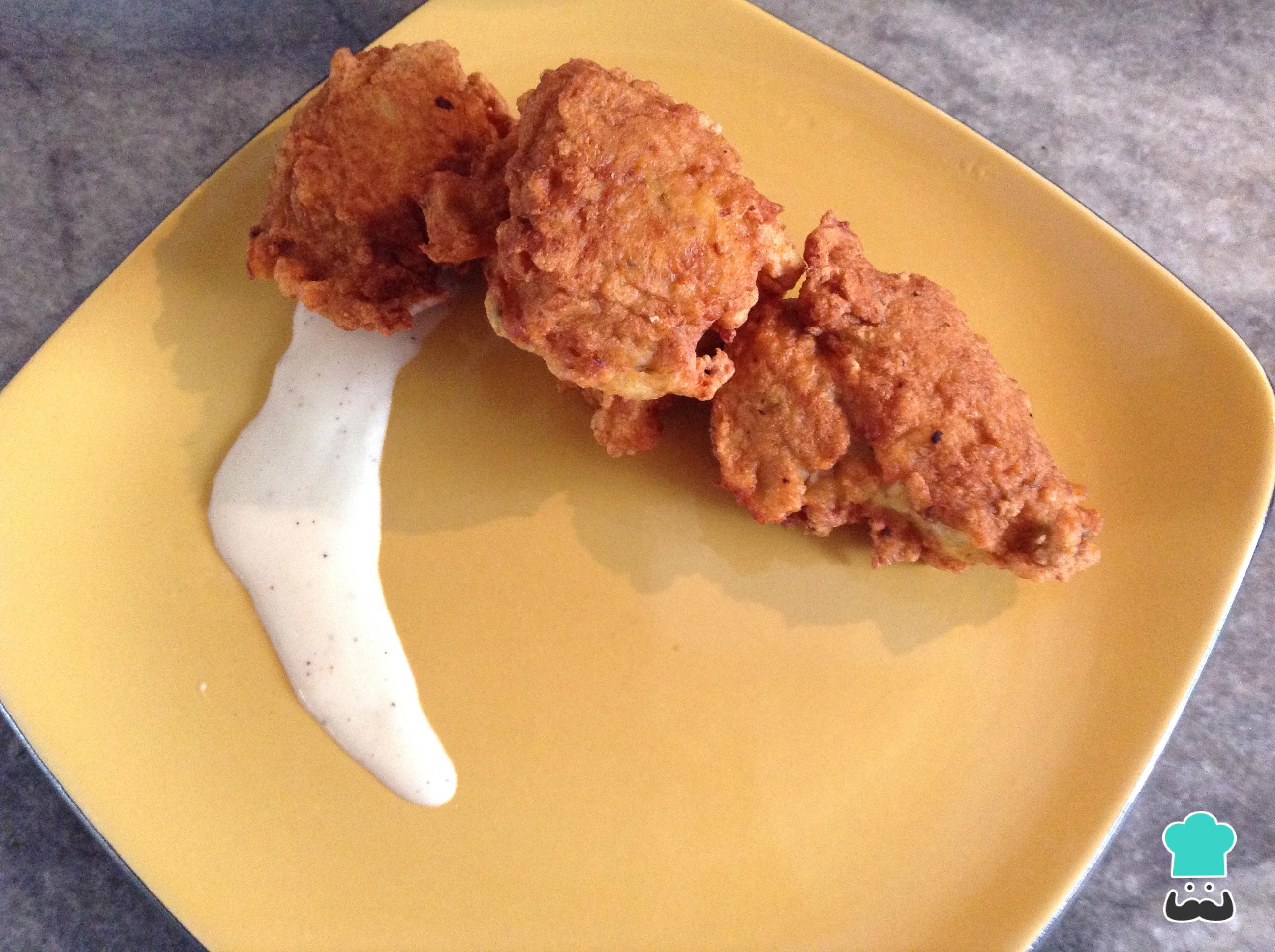 Croquetas de pollo con pimientos asados