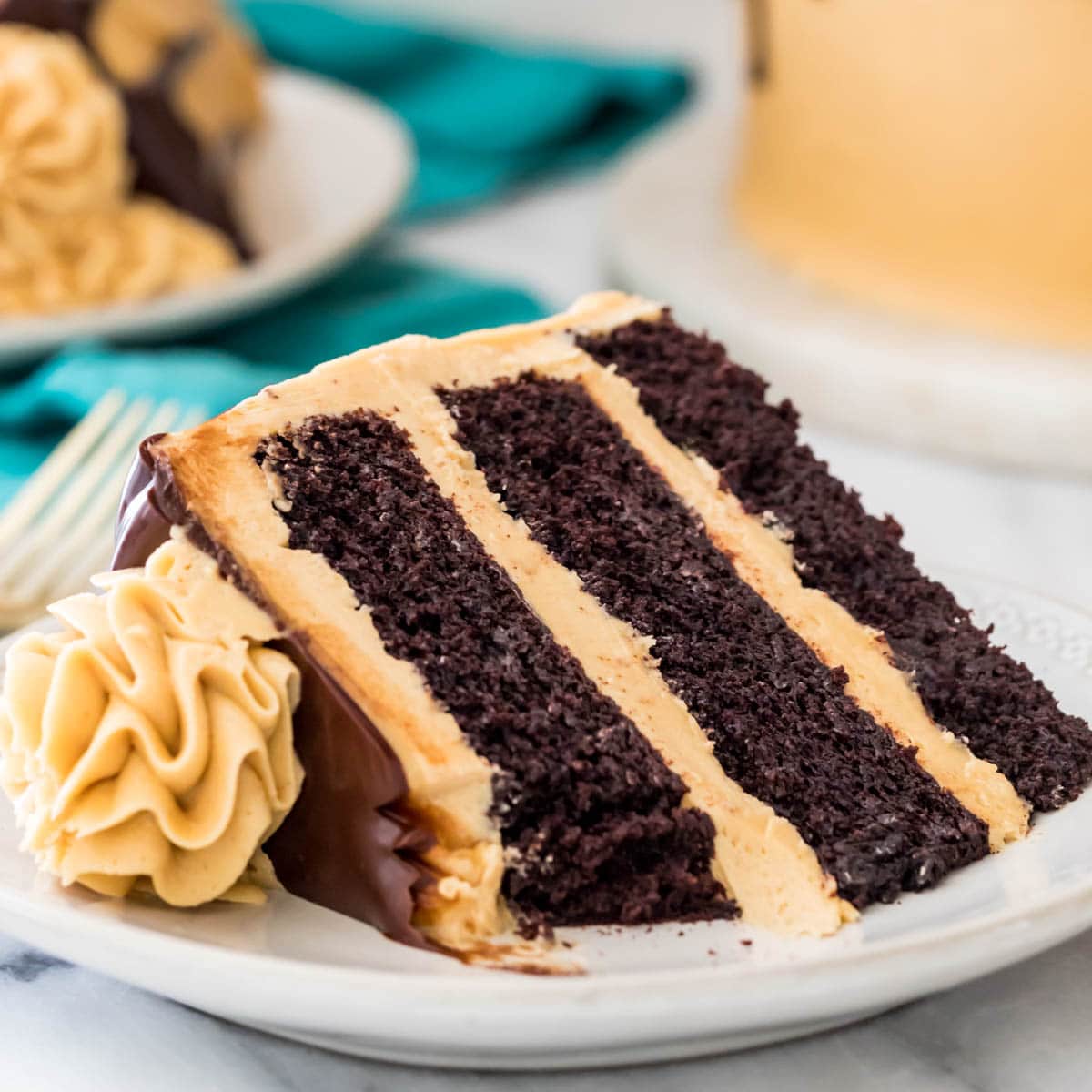 Peanut Butter Chocolate Cake with Chocolate Cream Cheese Frosting