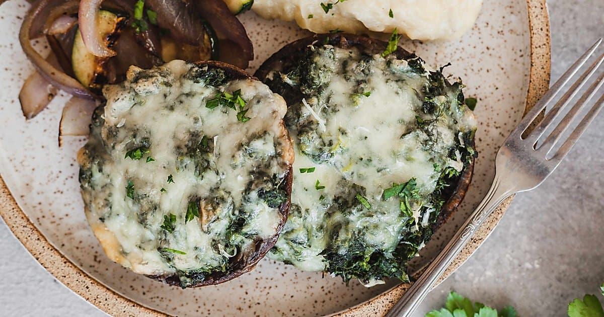 Mushroom and Spinach Stuffed Portobello Mushrooms