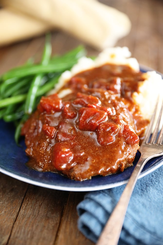 Baked Cube Steak with Tomatoes and Onions