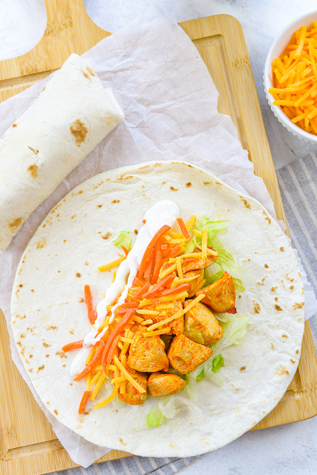 Spicy Air Fryer Buffalo Chicken Wraps