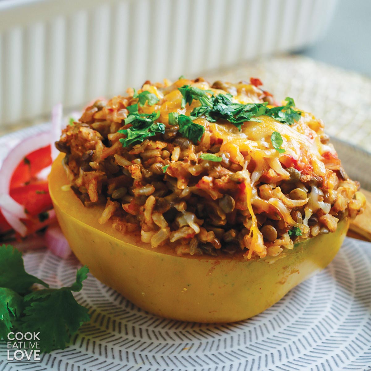 Lentil and Rice Stuffed Peppers
