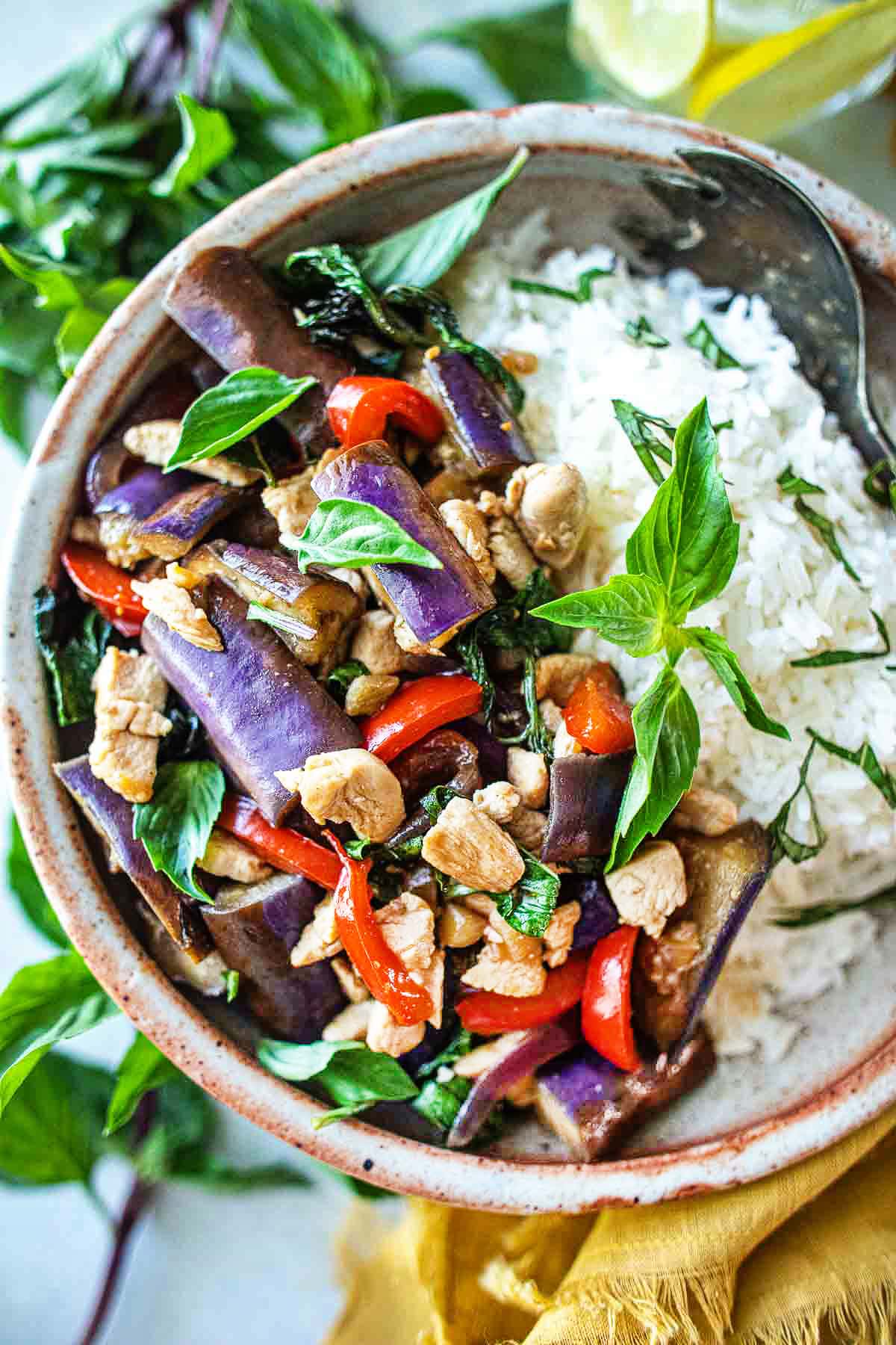 6. Thai Basil Eggplant Stir-Fry