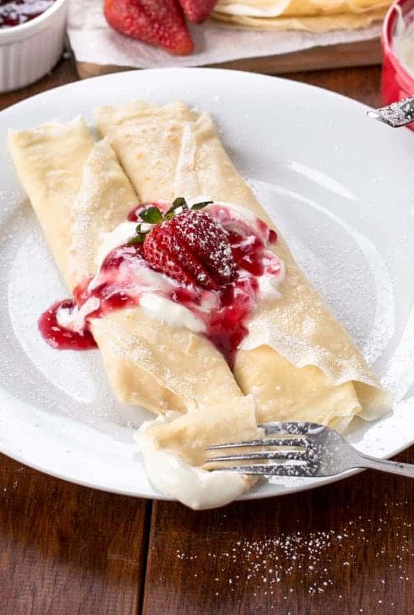 Cheesecake Stuffed Crepes