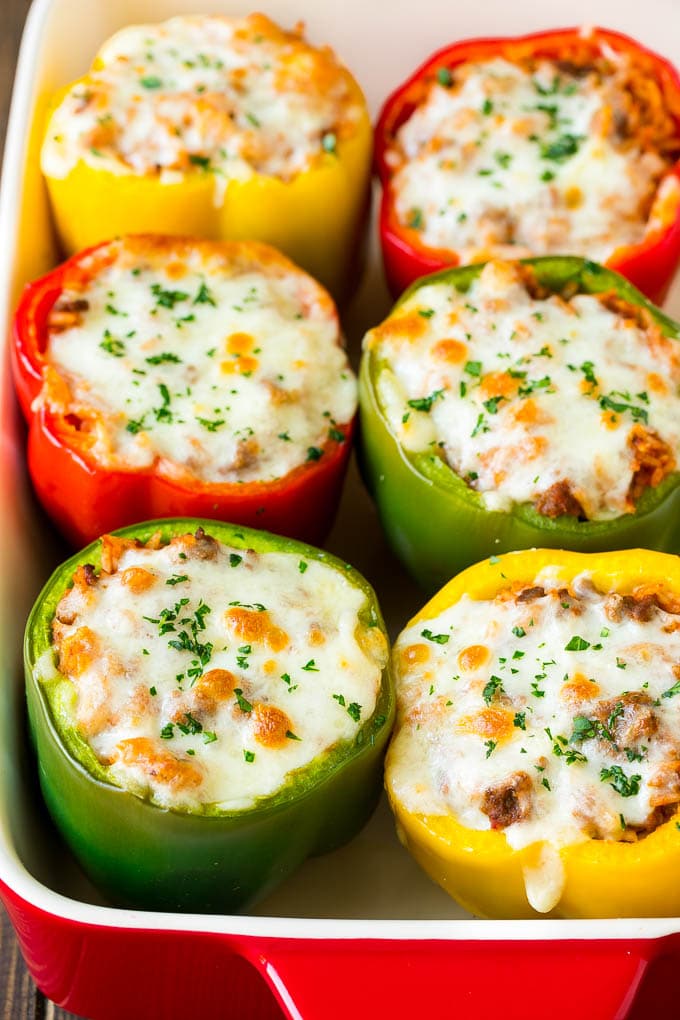 Rice and Beef Stuffed Peppers