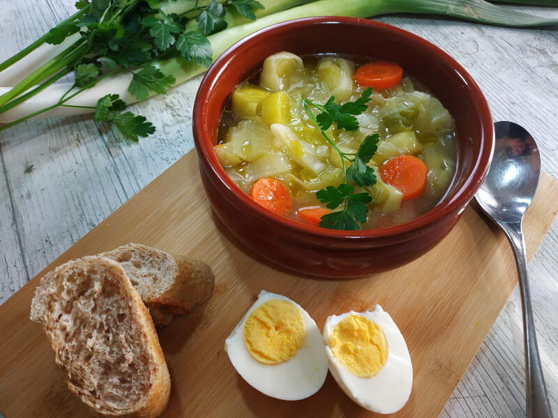 Receta de Porrusalda con jengibre