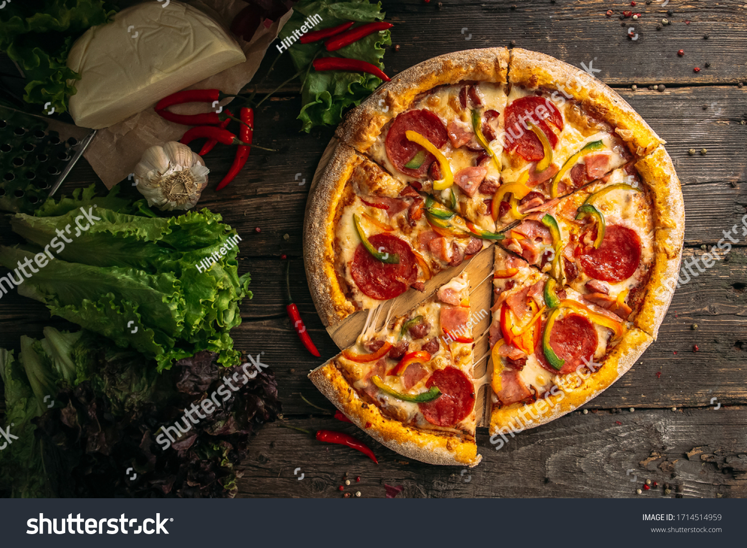 Pizza de cotto y champiñones