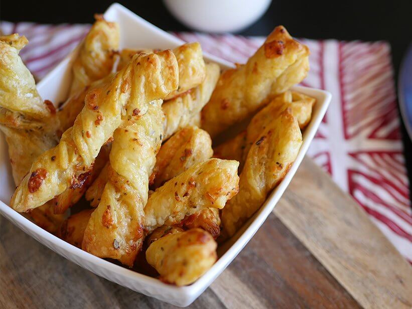 Cheese and Onion Puff Pastry Twists