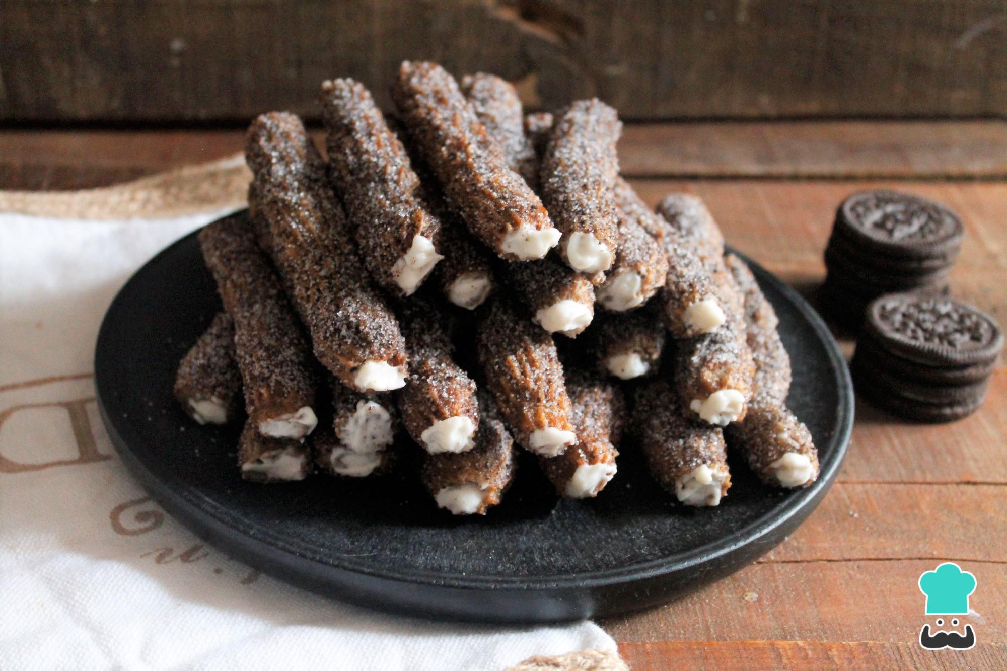 Receta de Churros con Chocolate de Oreo