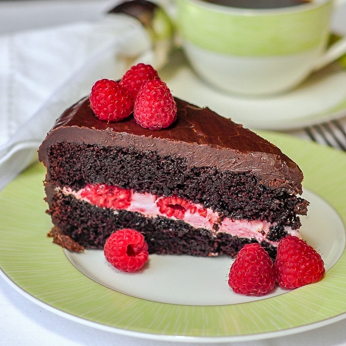 Low-Calorie Chocolate Raspberry Truffle Cake