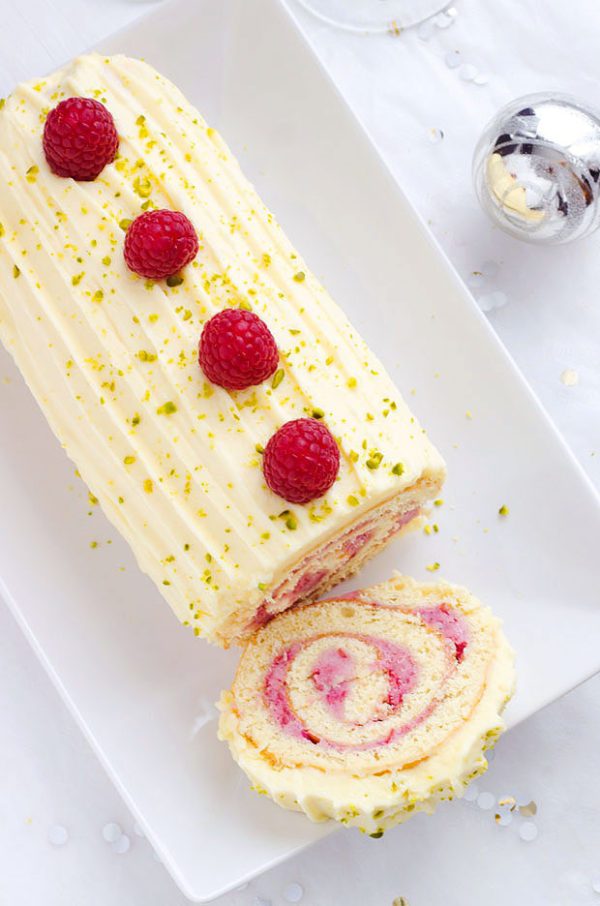 White Chocolate Raspberry Cake Roll