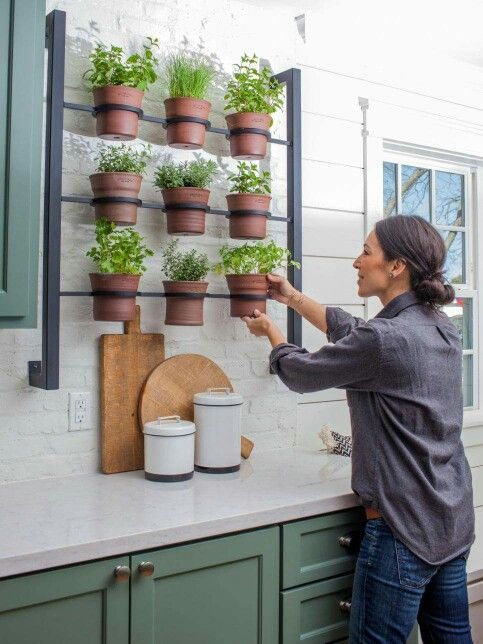 Industrial-Inspired White Kitchen with Herb Garden Window Boxes