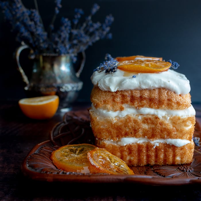 Lavender Honey Angel Food Cake