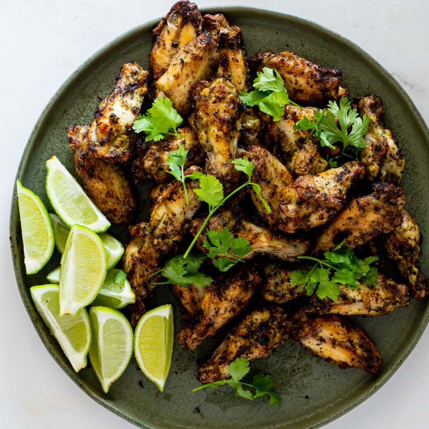 Lime Cilantro Air Fryer Chicken Wings