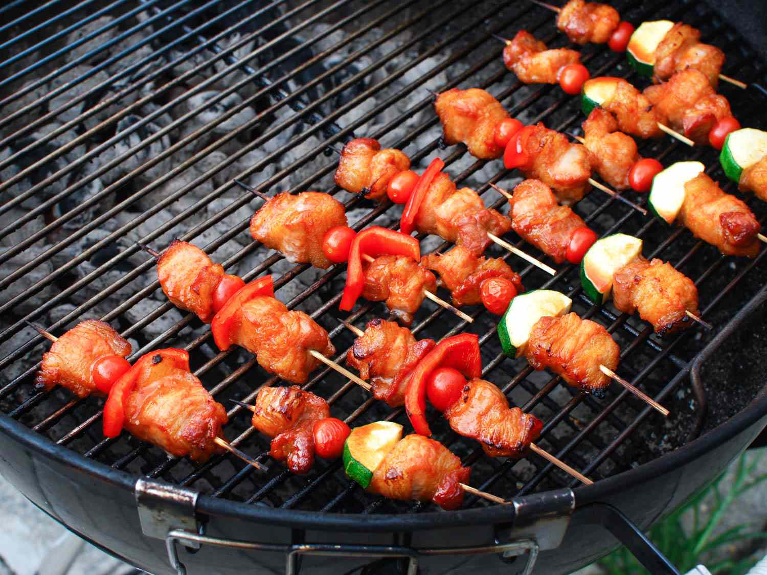 Pork Belly and Vegetable Skewers