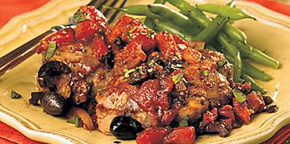 Chicken Thighs with Tomatoes and Olives
