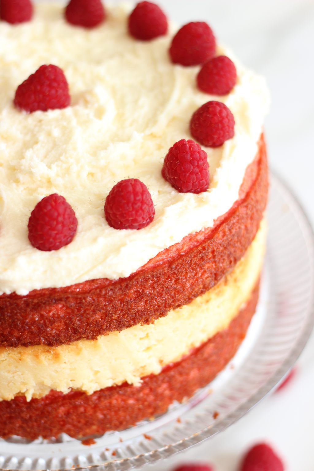 White Chocolate Raspberry Cheesecake Cake