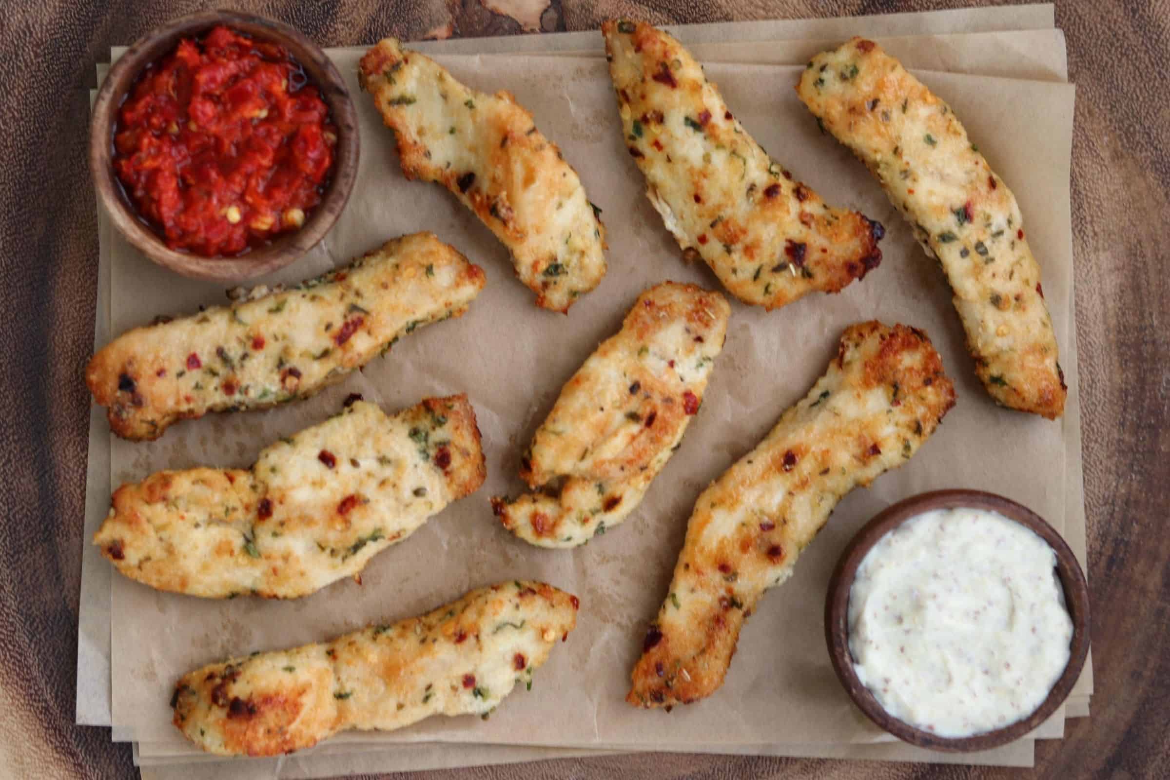 Garlic Parmesan Air Fryer Fried Chicken Tenders