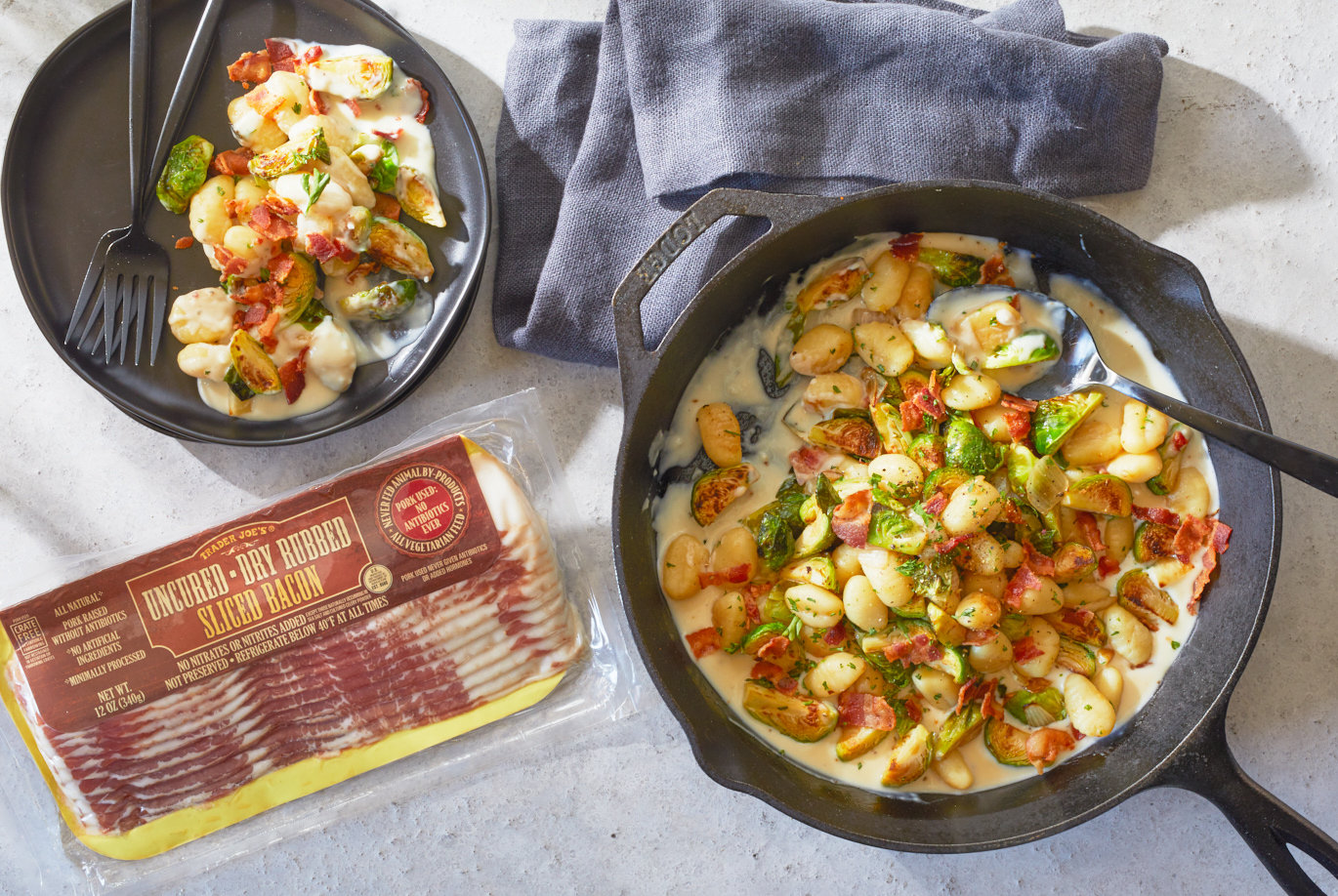 Gnocchi with Bacon and Brussels Sprouts