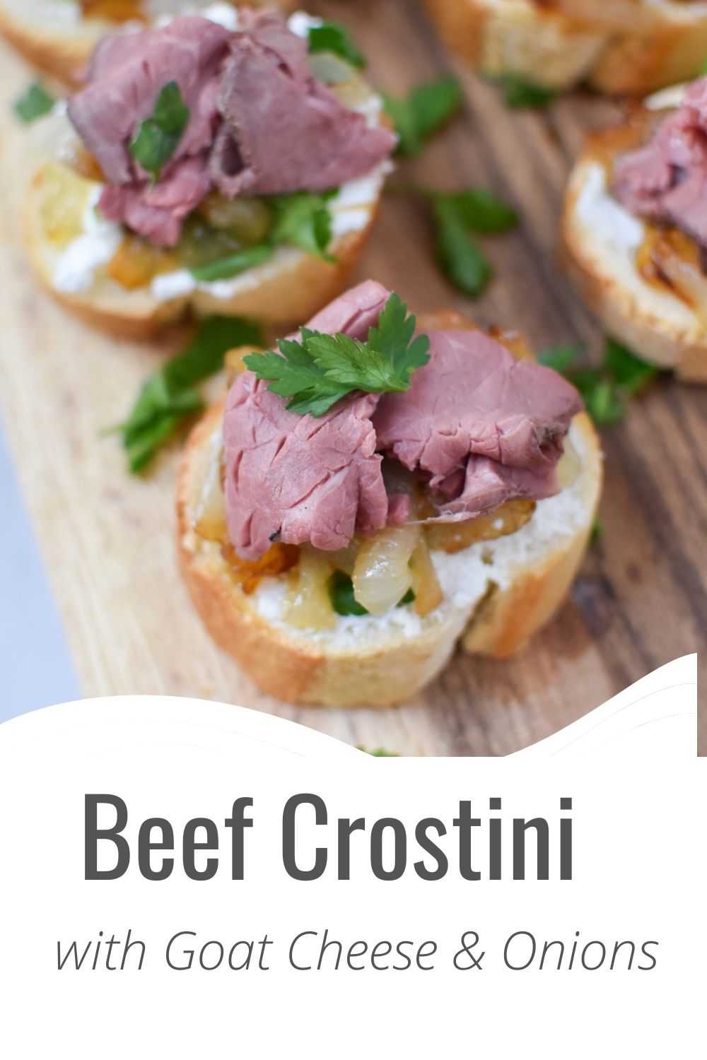 Flank Steak Crostini with Herbed Goat Cheese