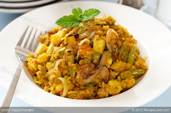 Vegetable Biryani with Lentils