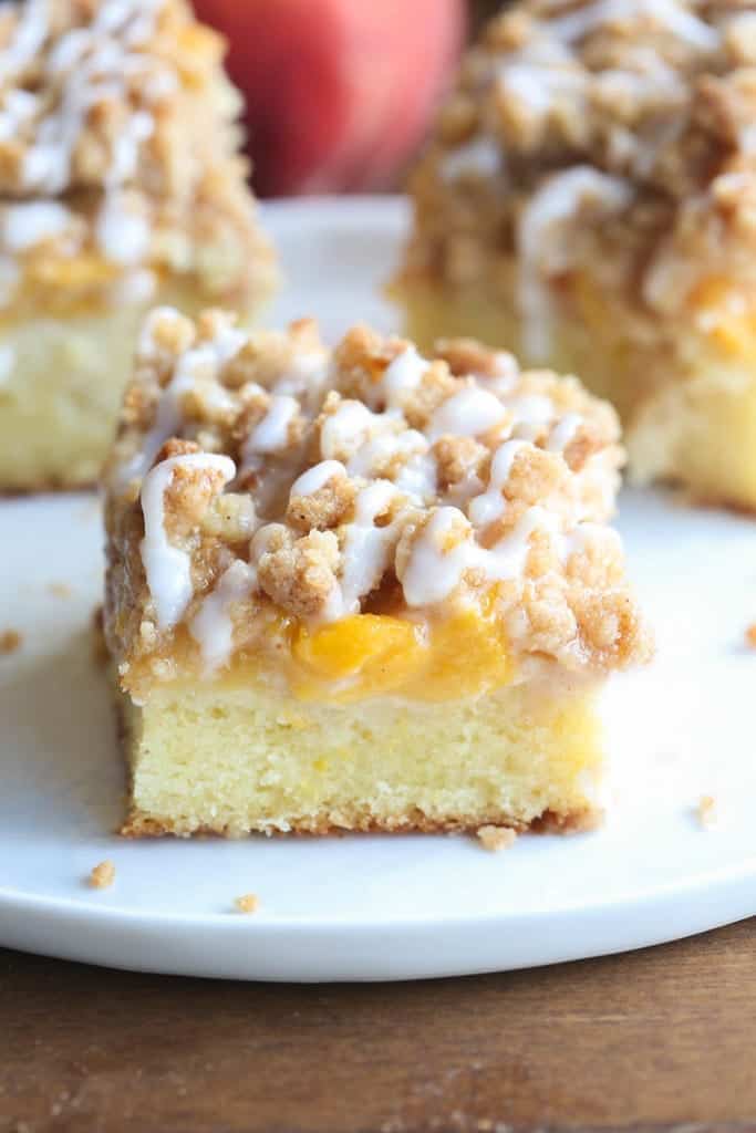 Peach Cobbler Cake with Streusel Topping