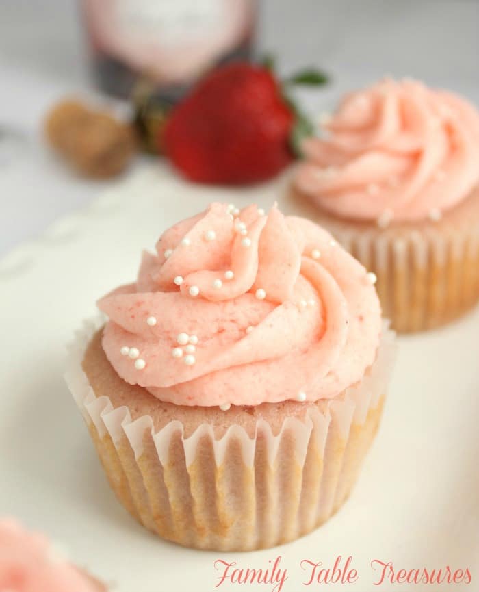 Strawberry Champagne Cupcakes