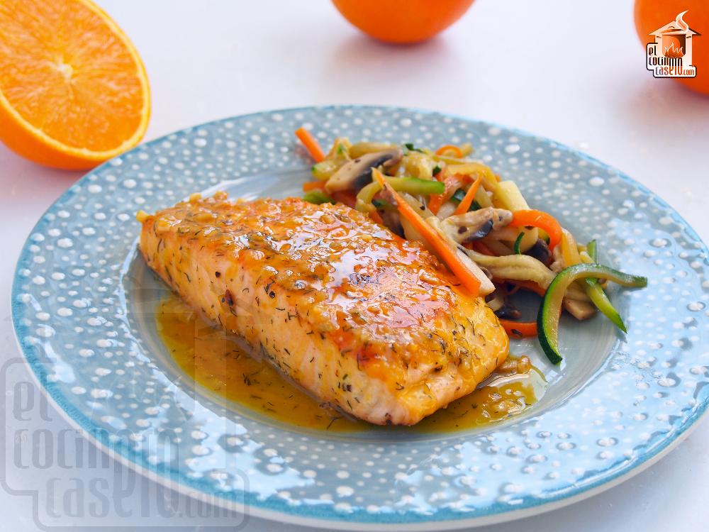 Besugo a la parrilla con salsa de naranja
