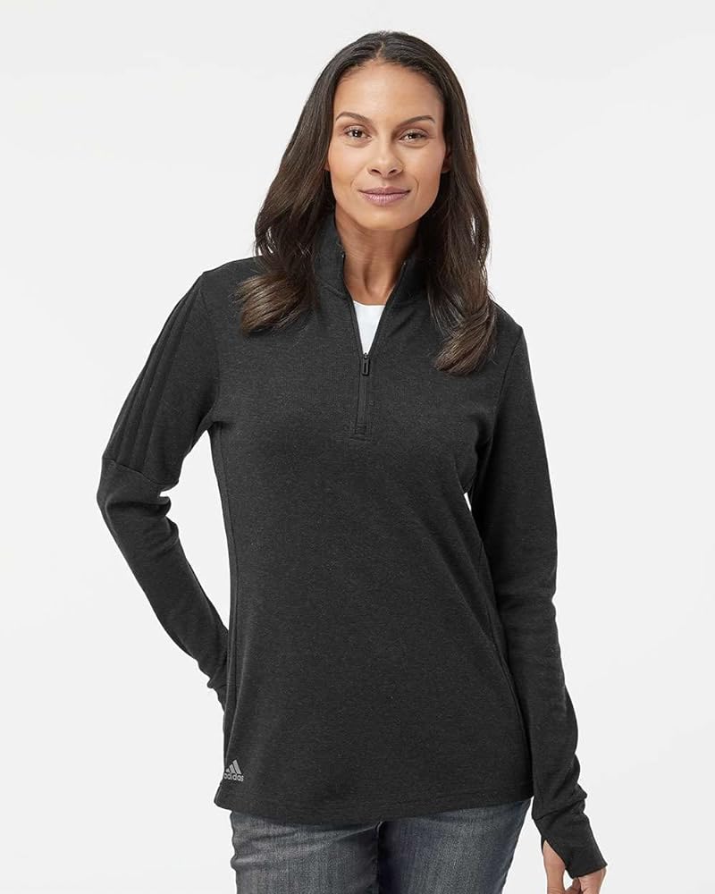 4. adidas Women's Essentials 3-Stripes Quarter-Zip Sweatshirt