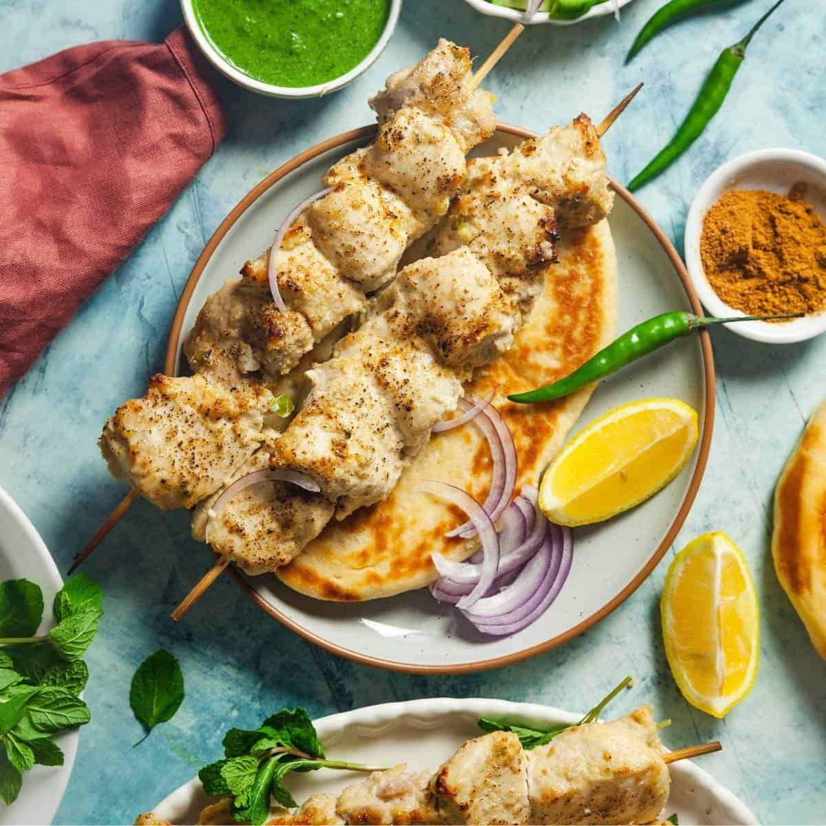 Malai Chicken Tikka Kebabs