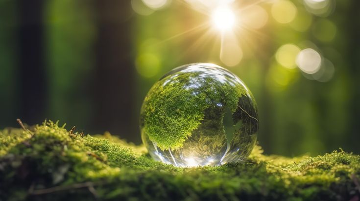 Moss-Covered Gazing Ball