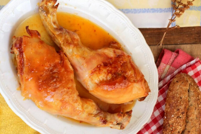 Cochinillo asado con salsa de naranja en Thermomix