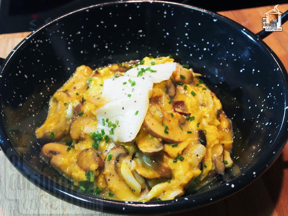 Revuelto de bacalao con setas