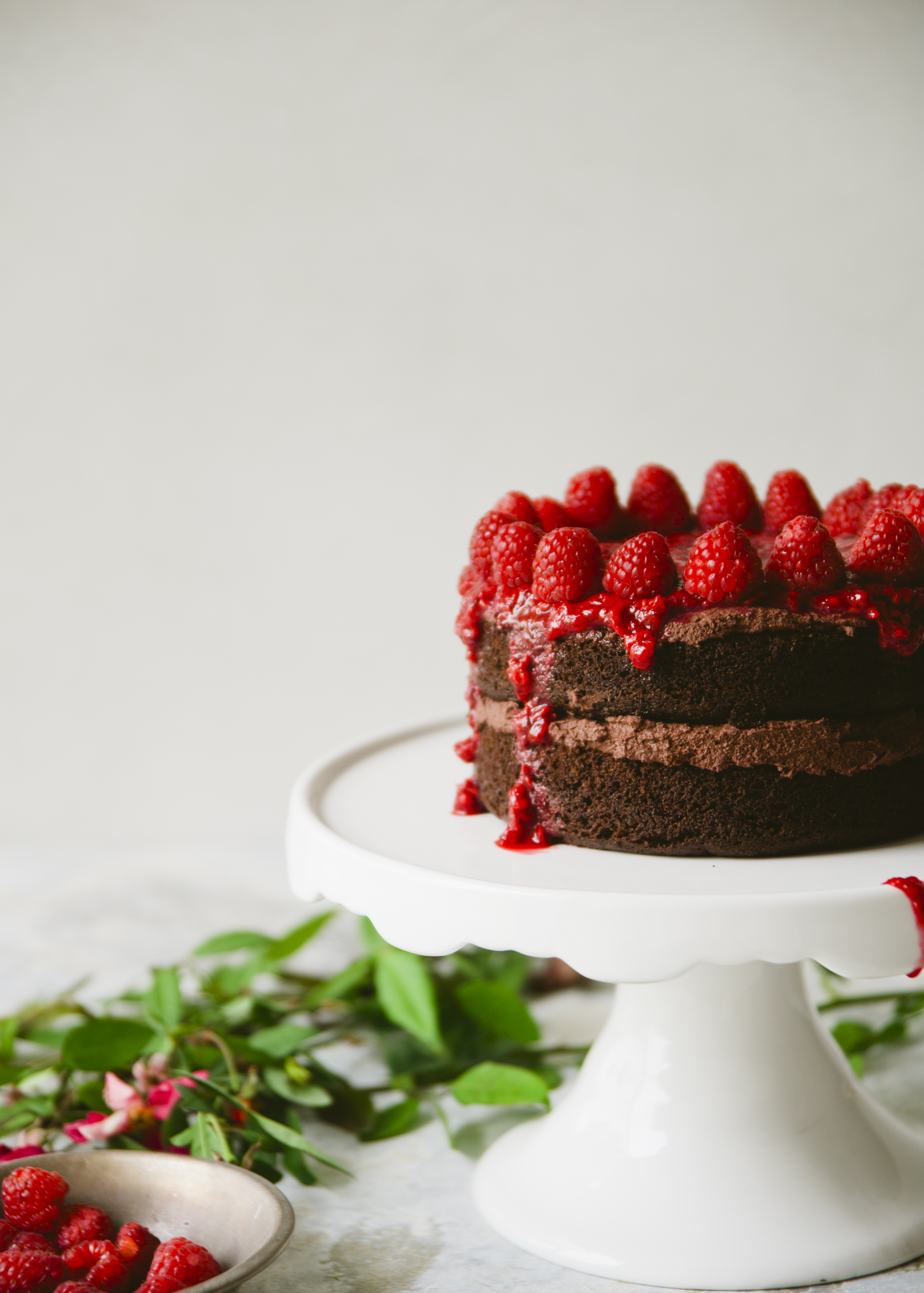 Low-Fat Chocolate Raspberry Truffle Cake