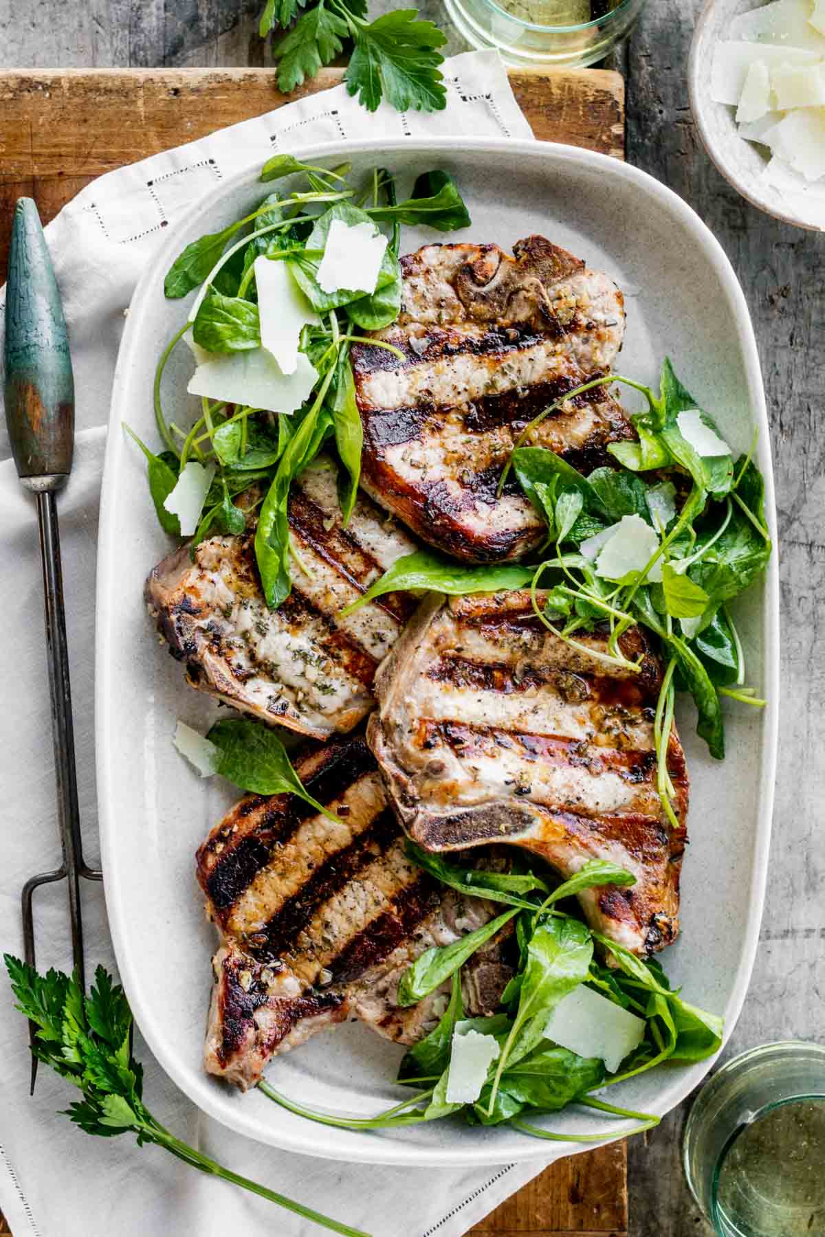 Boneless Pork Chops with Rosemary and Lemon