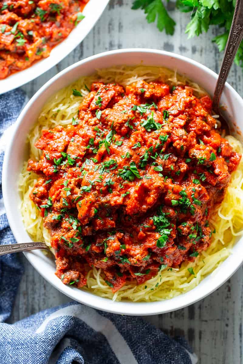 Spaghetti Squash with Bolognese Sauce
