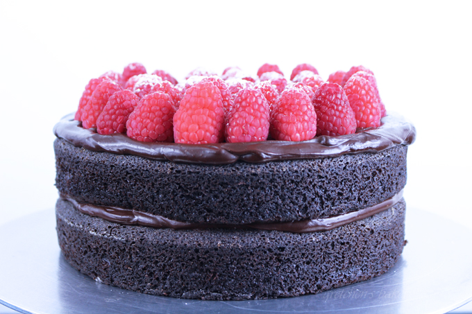 Vegan Chocolate Raspberry Truffle Cake
