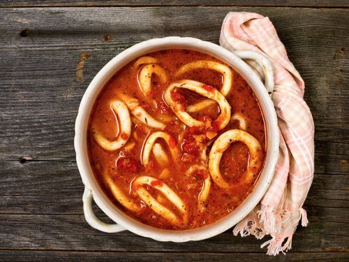 Cioppino de calamares en robot de cocina