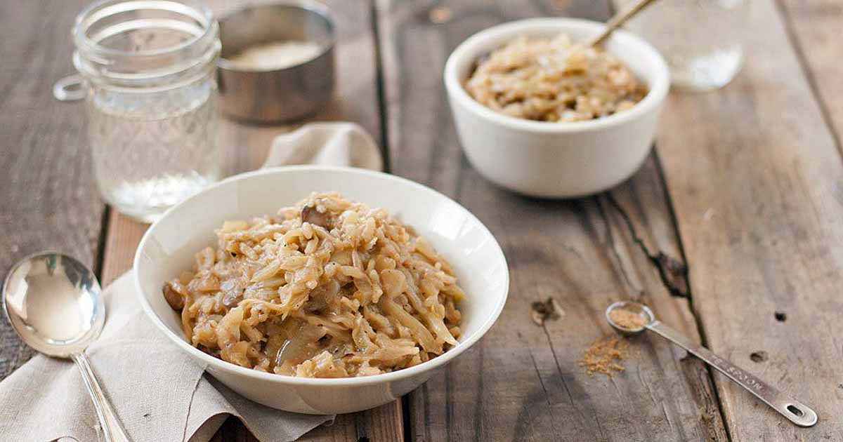 Cabbage and Mushroom Risotto