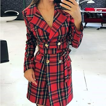 8. Women's Floral Checkered Suit Jacket - Casual and Chic