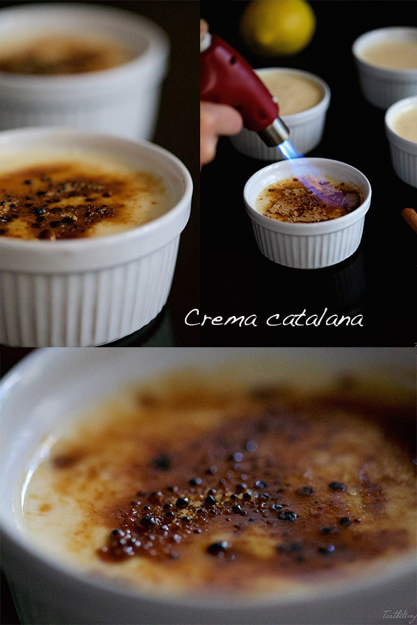 Crema catalana de café con helado de vainilla