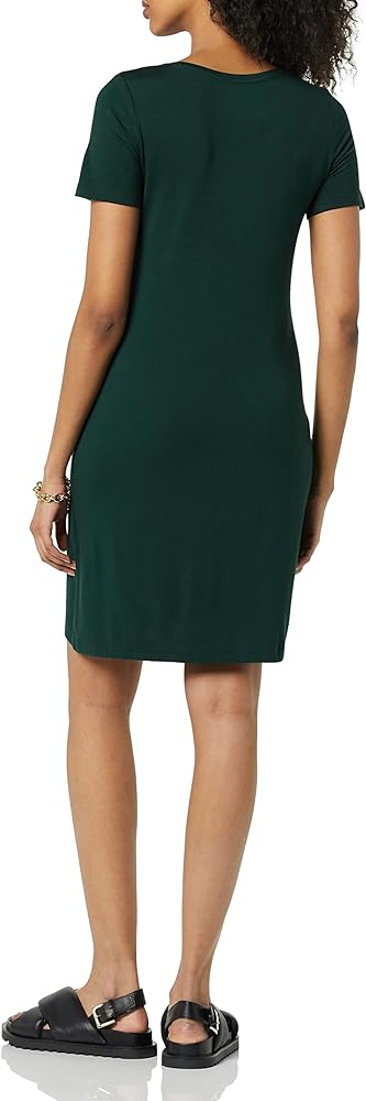 8. Daily Ritual Women's Jersey Short-Sleeve V-Neck T-Shirt Dress