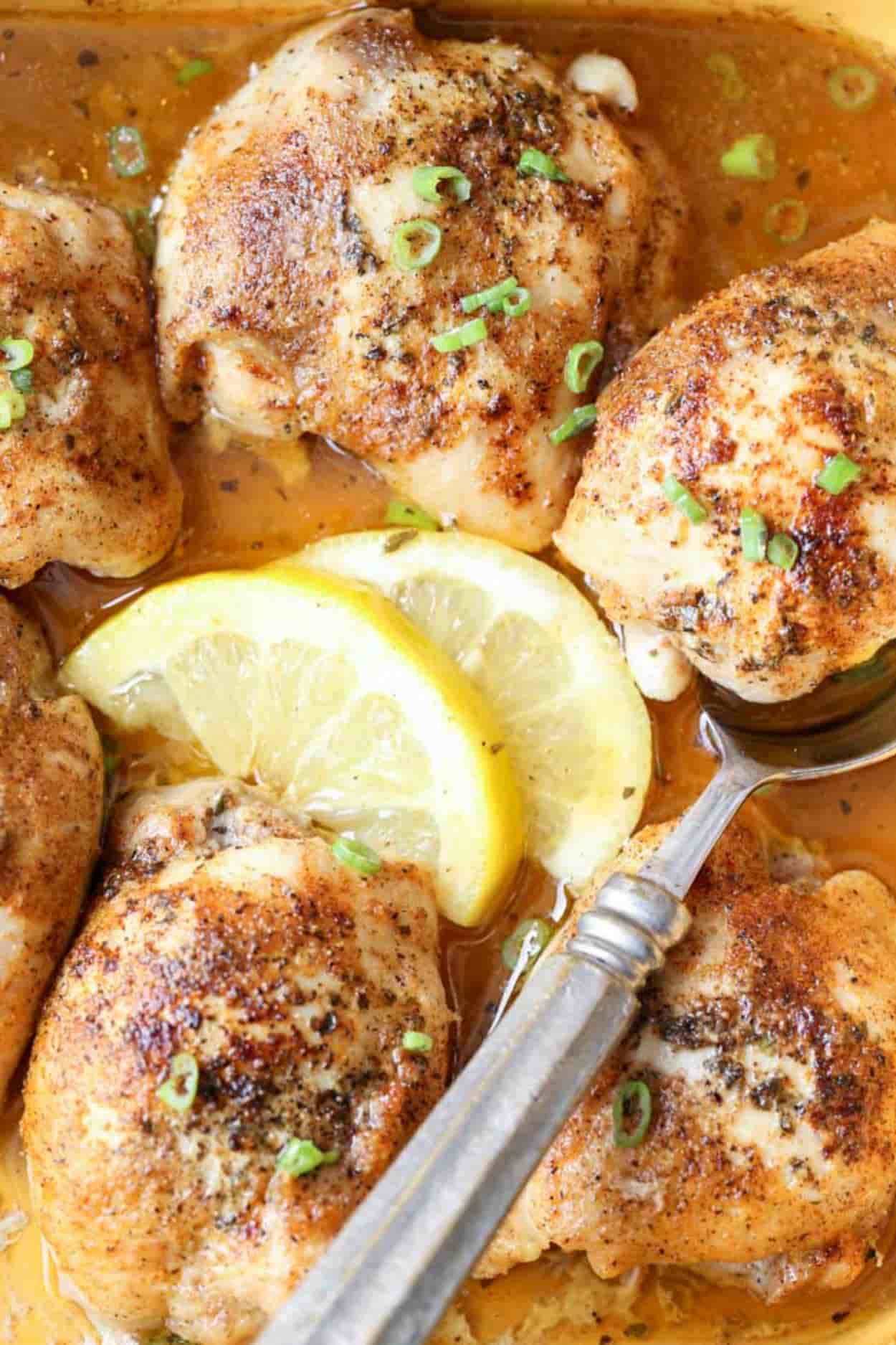 Boneless Chicken Thighs with Lemon Butter Sauce