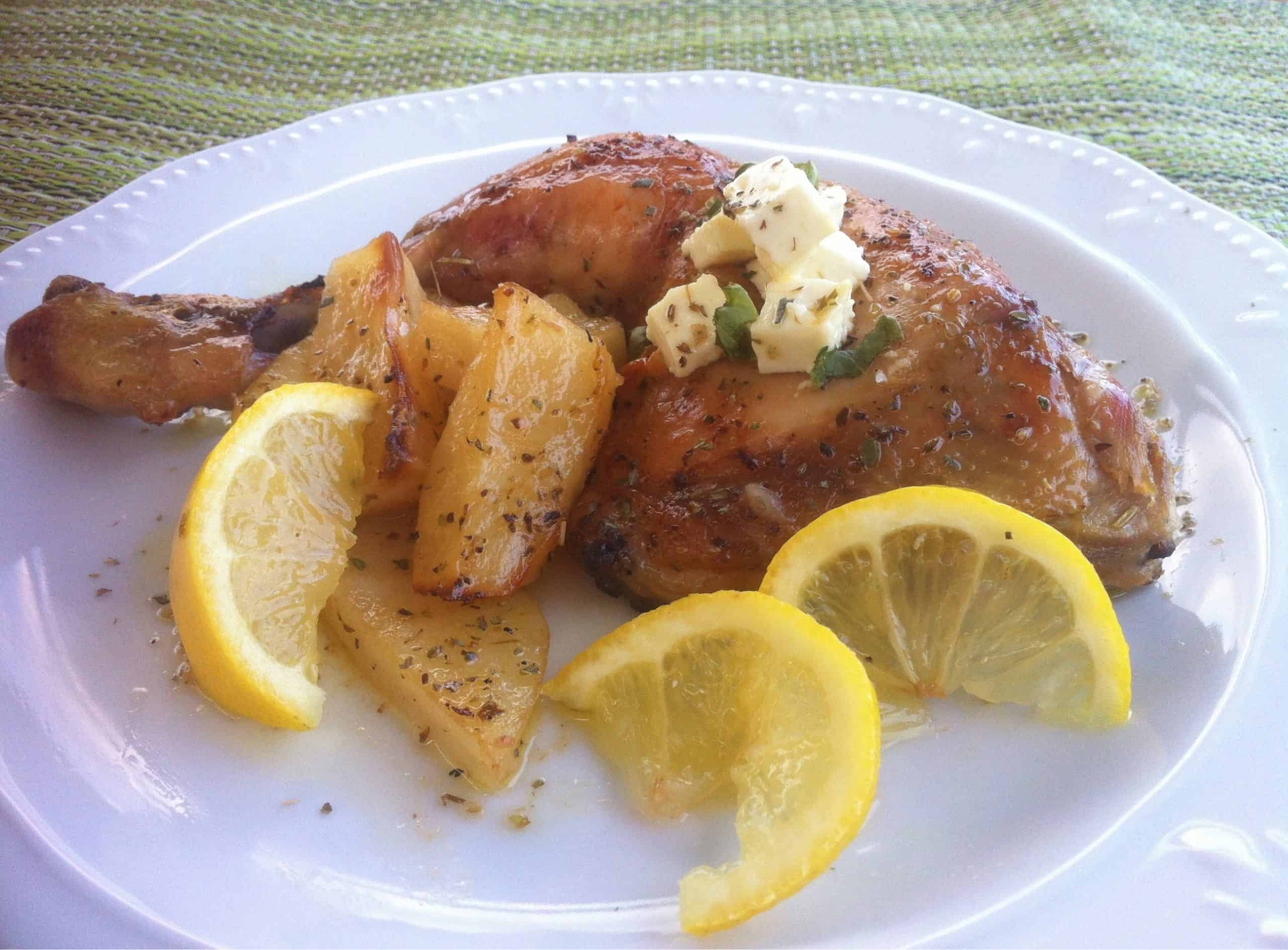 Kotopoulo Lemonato me Patates