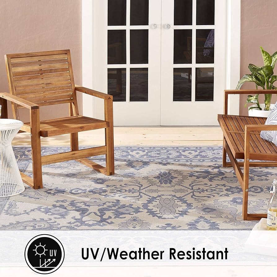 8. Home Dynamix Patio Country Blue Indoor/Outdoor Rug